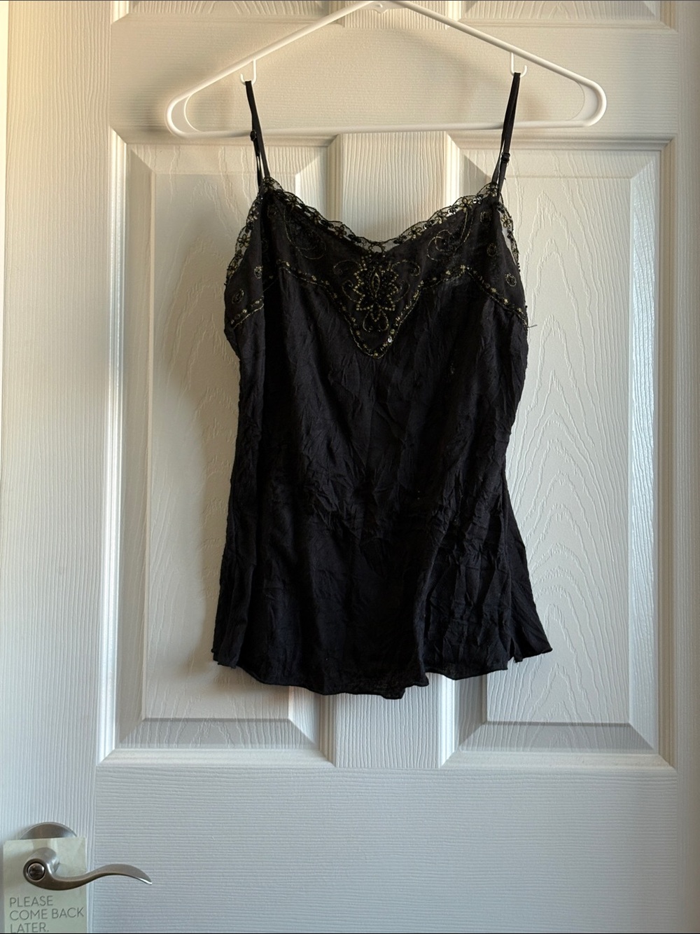 Xhilaration Black Lace-Embellished Spaghetti Strap Cami